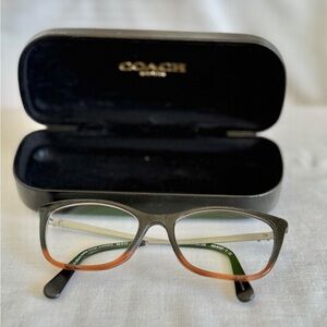 Coach Black Amber Glitter Gradient Glasses